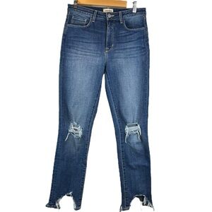 L'AGENCE High Line  High Rise Jeans Medium Blue Fitted Stretchy Cotton Blend 27